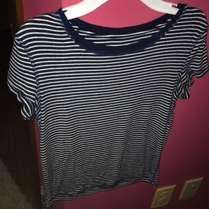 blue striped tee